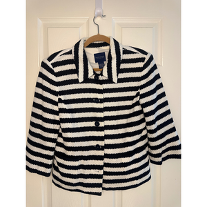 Doncaster Navy & White Striped Blazer in Blue